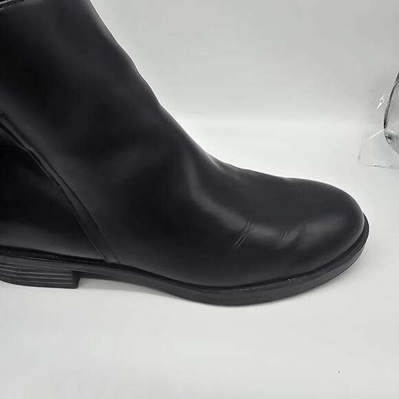 Tommy Hilfiger Side Zip Rezin2 Vegan Leather Ankle Moto Boots  Black Size 8 Logo - Picture 6 of 10